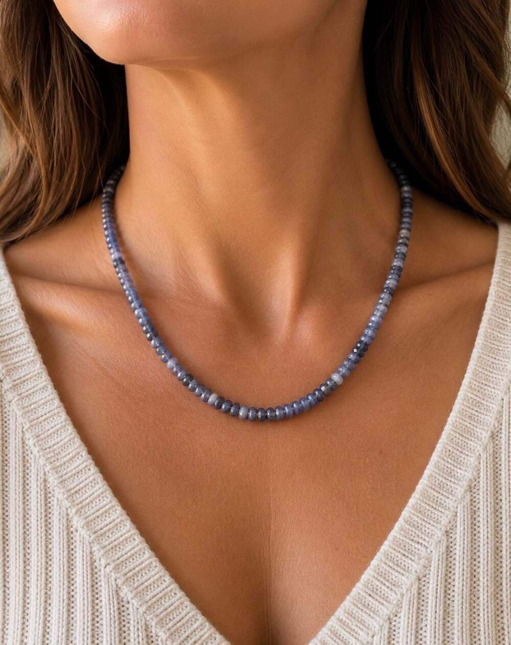 DTR Mine Finds Faceted Bead Sterling Silver Necklace
